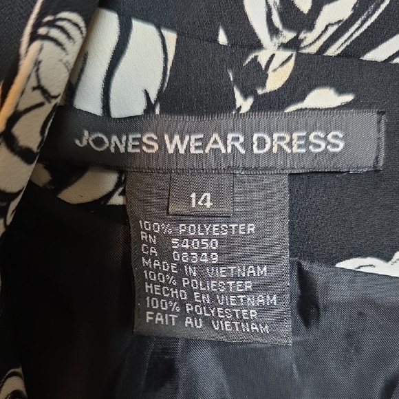Jones Wear Black and White Midi Wrap Dress - Picture 2 of 4